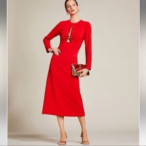 NWT Antonio Melani Lorelei Long Sleeve Keyhole Neckline Midi Dress